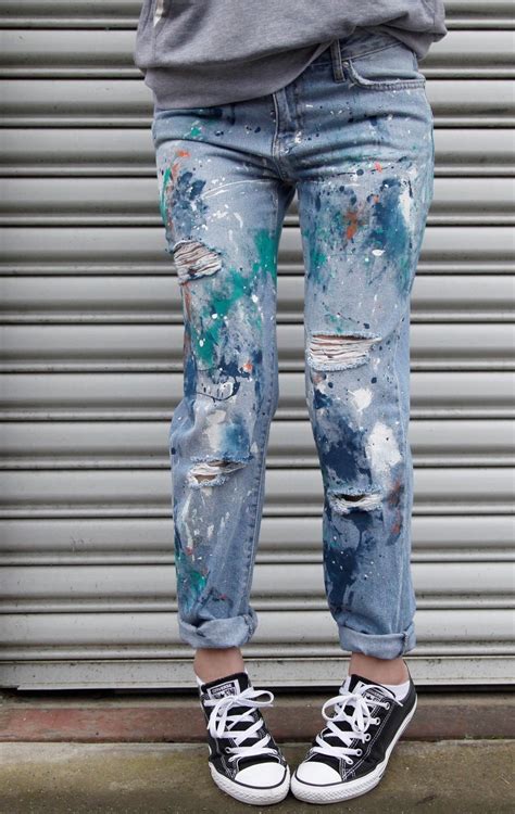 splattered jeans paint